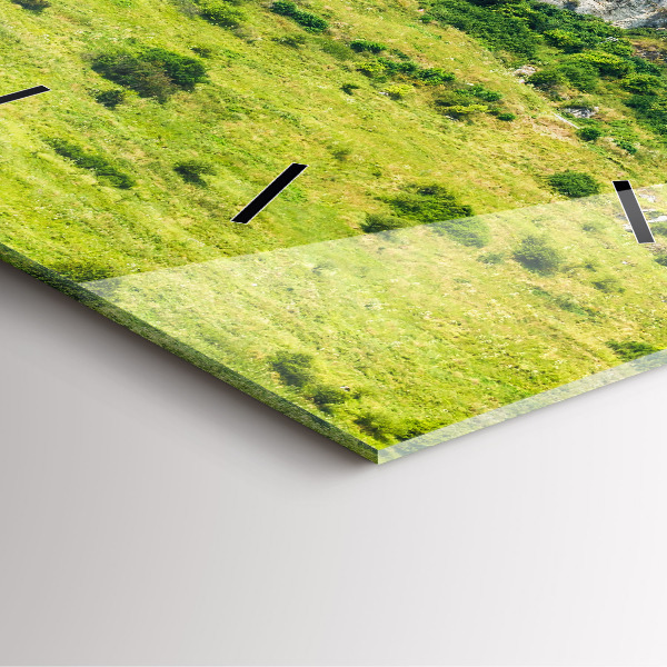 Square glass wall clock Spiš Castle in Slovakia