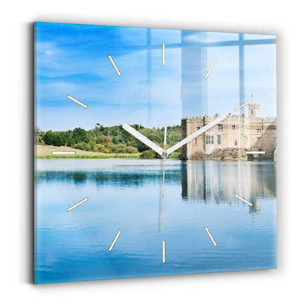 Square glass wall clock Leeds Castle
