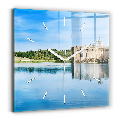 Square glass wall clock Leeds Castle