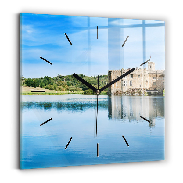 Square glass wall clock Leeds Castle