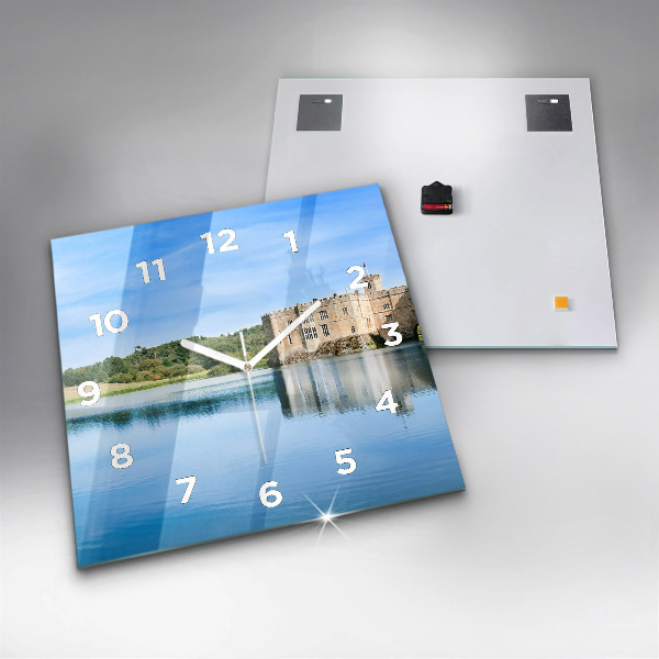 Square glass wall clock Leeds Castle