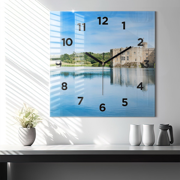 Square glass wall clock Leeds Castle