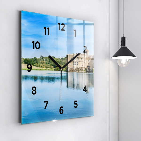 Square glass wall clock Leeds Castle