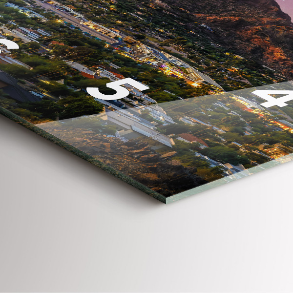 Square glass wall clock Mountain Landscape