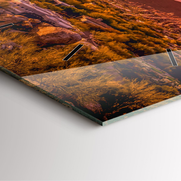 Square glass wall clock North Scottsdale Sunset