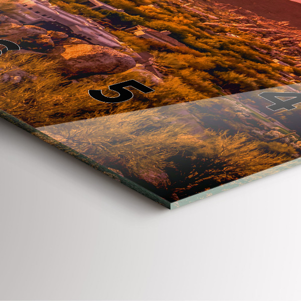Square glass wall clock North Scottsdale Sunset