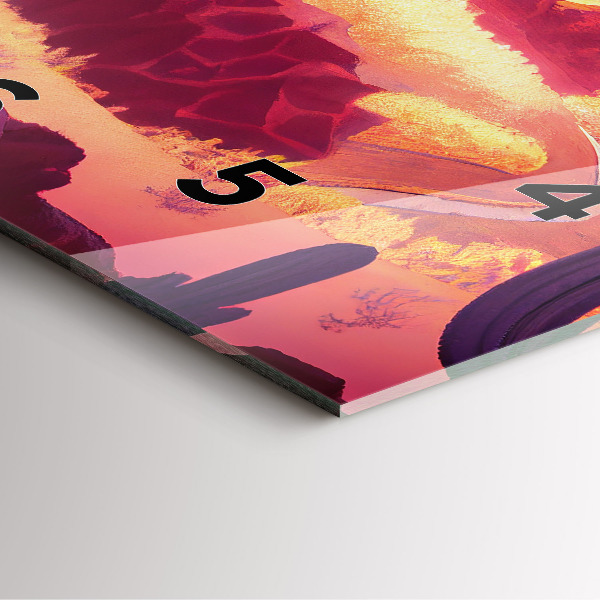 Square glass wall clock Arizona Desert