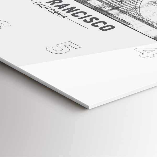 Square glass wall clock San Francisco Skyline