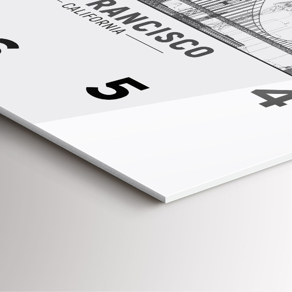 Square glass wall clock San Francisco Skyline