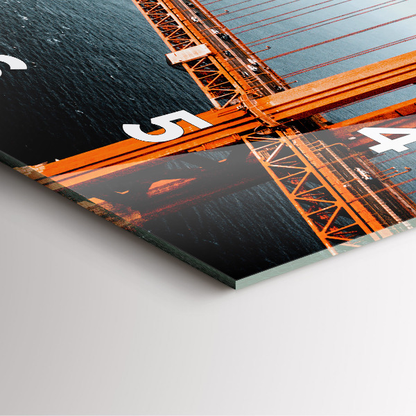 Square glass wall clock Golden Gate Bridge