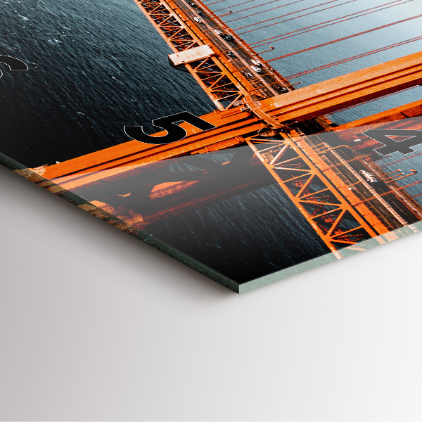 Square glass wall clock Golden Gate Bridge