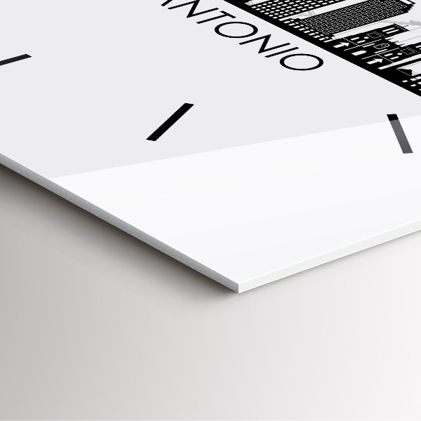 Square glass wall clock City of San Antonio Texas