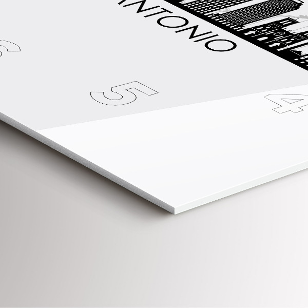 Square glass wall clock City of San Antonio Texas