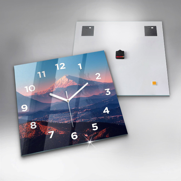 Square glass wall clock Mountains in San Antonio USA