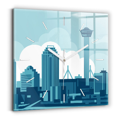 Square glass wall clock Architecture in the USA