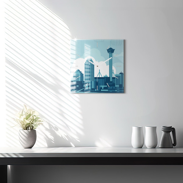 Square glass wall clock Architecture in the USA