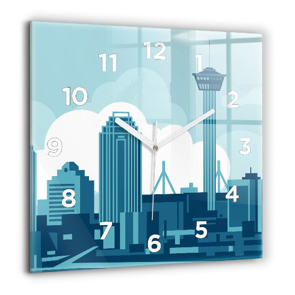 Square glass wall clock Architecture in the USA