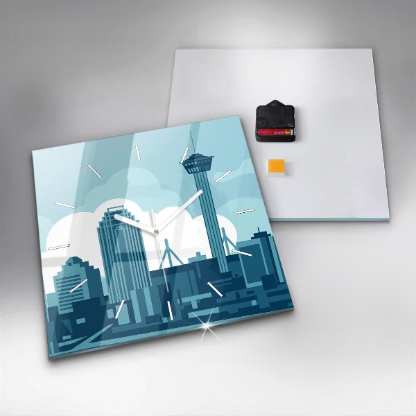 Square glass wall clock Architecture in the USA