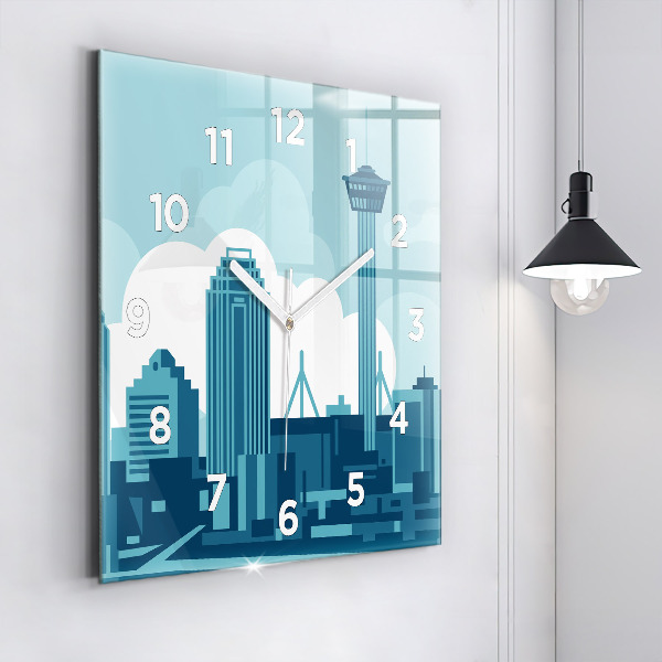 Square glass wall clock Architecture in the USA