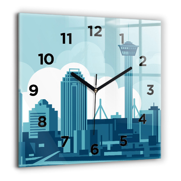 Square glass wall clock Architecture in the USA
