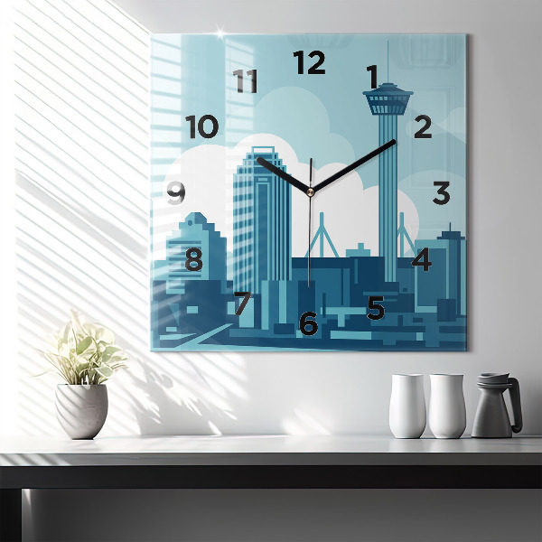 Square glass wall clock Architecture in the USA