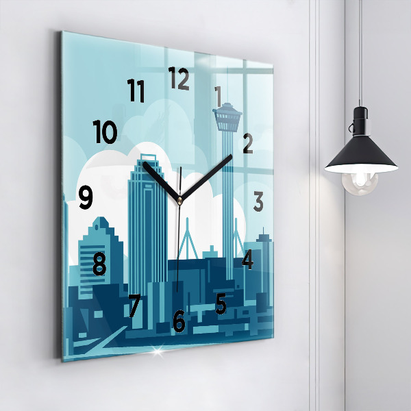 Square glass wall clock Architecture in the USA