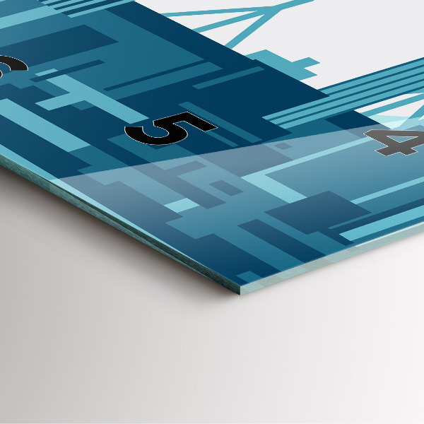 Square glass wall clock Architecture in the USA