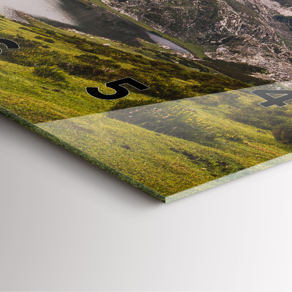 Square glass wall clock Lake and Pyrenees Mountains