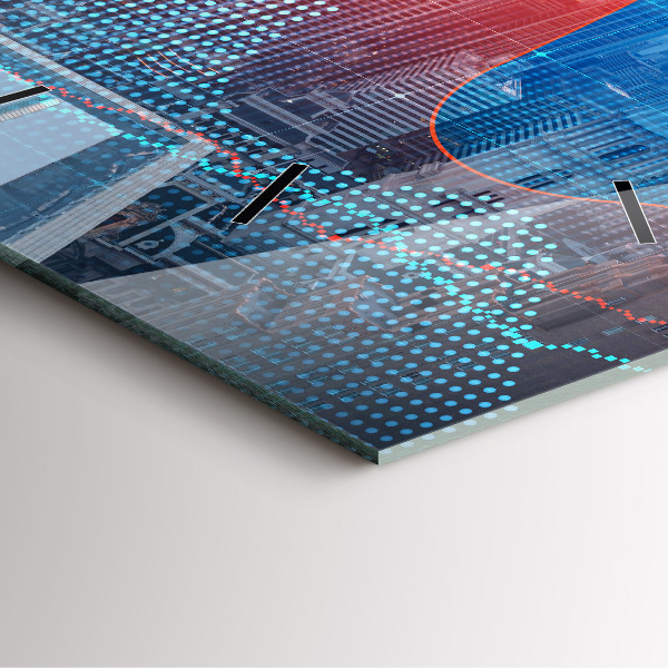 Square glass wall clock Skyscrapers in Philadelphia