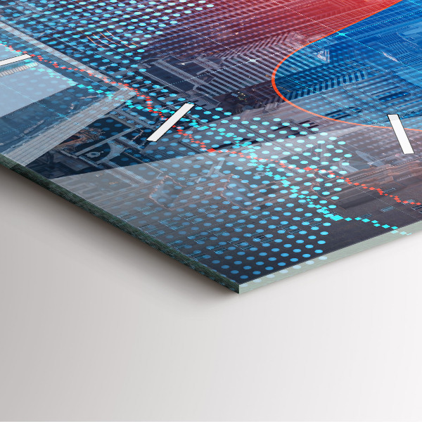 Square glass wall clock Skyscrapers in Philadelphia