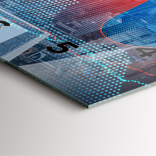 Square glass wall clock Skyscrapers in Philadelphia