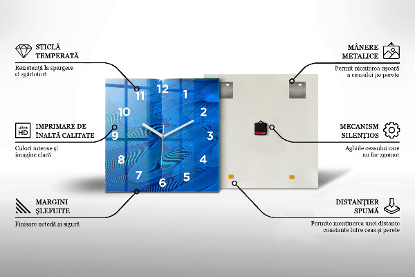 Square glass wall clock Philadelphia City at Night