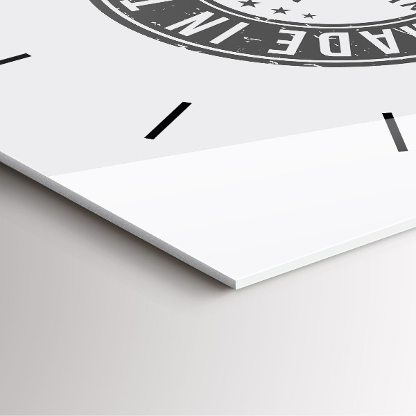 Square glass wall clock Texas stamp