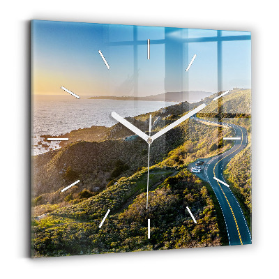 Square glass wall clock The Road to San Francisco