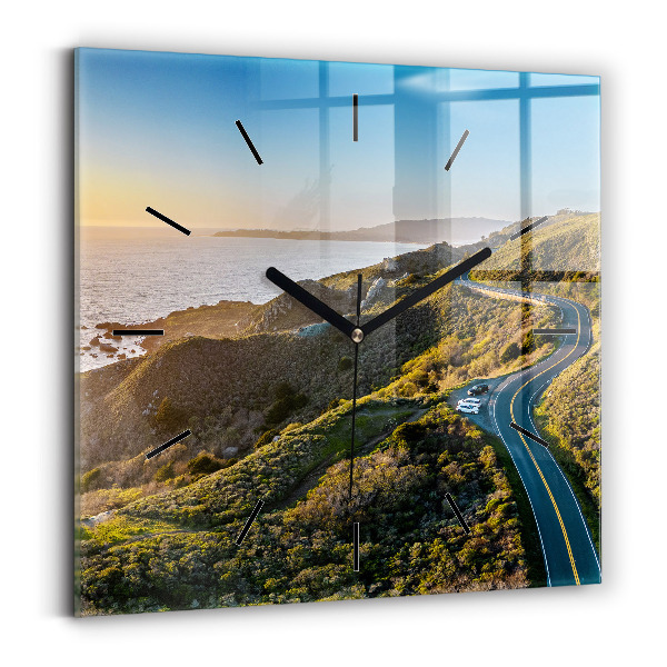 Square glass wall clock The Road to San Francisco