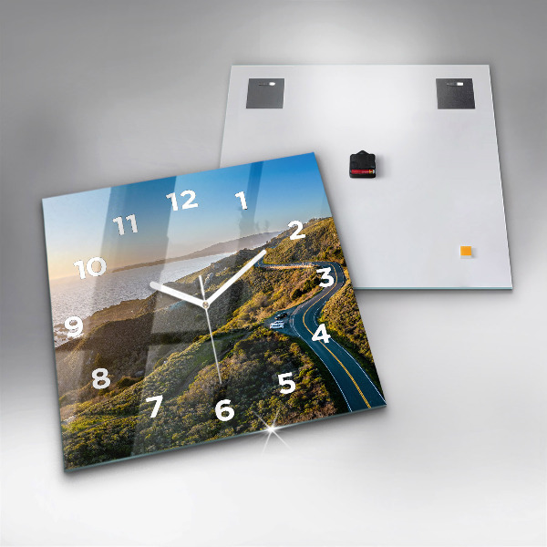 Square glass wall clock The Road to San Francisco