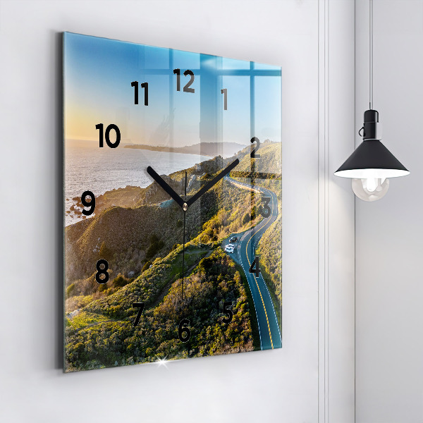 Square glass wall clock The Road to San Francisco