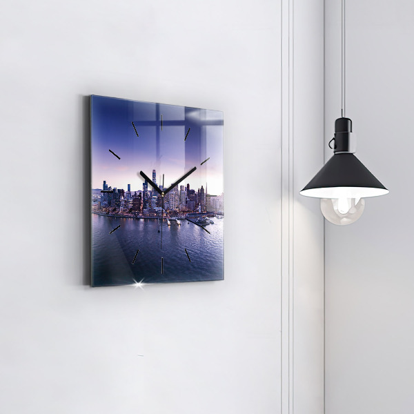 Square glass wall clock View of San Francisco