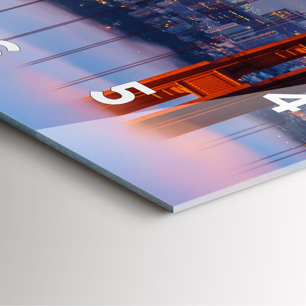 Square glass wall clock San Francisco Bridge