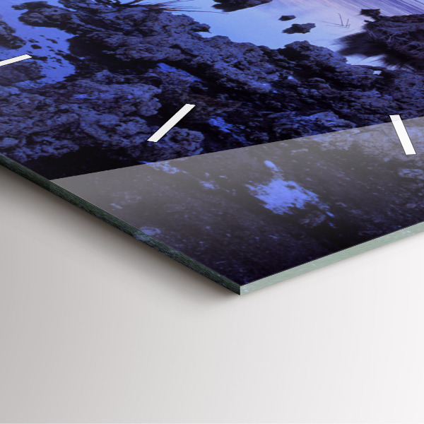 Square glass wall clock Lake California