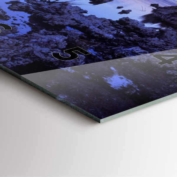 Square glass wall clock Lake California