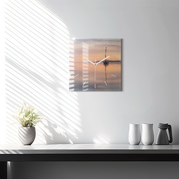 Square glass wall clock Lake Balaton USA