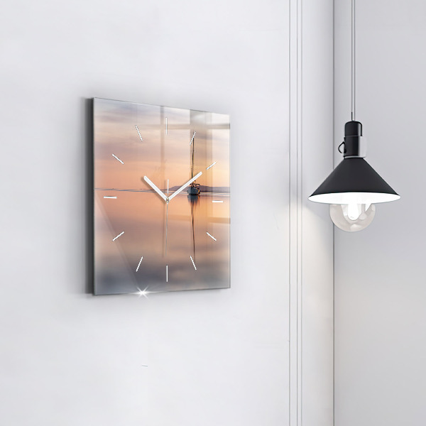 Square glass wall clock Lake Balaton USA