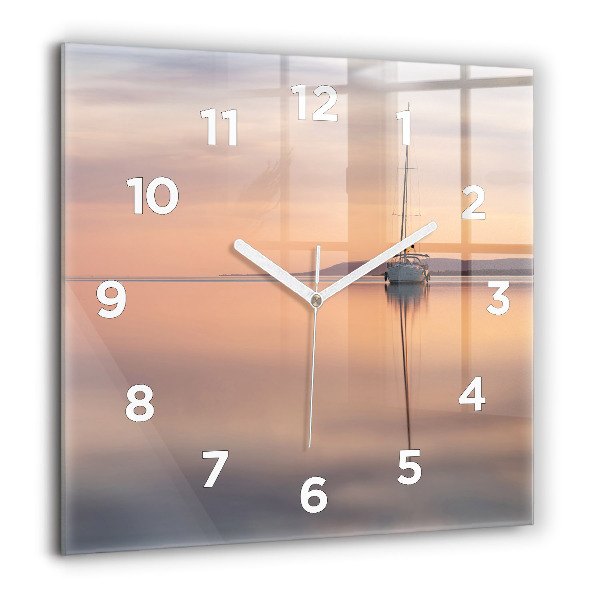 Square glass wall clock Lake Balaton USA