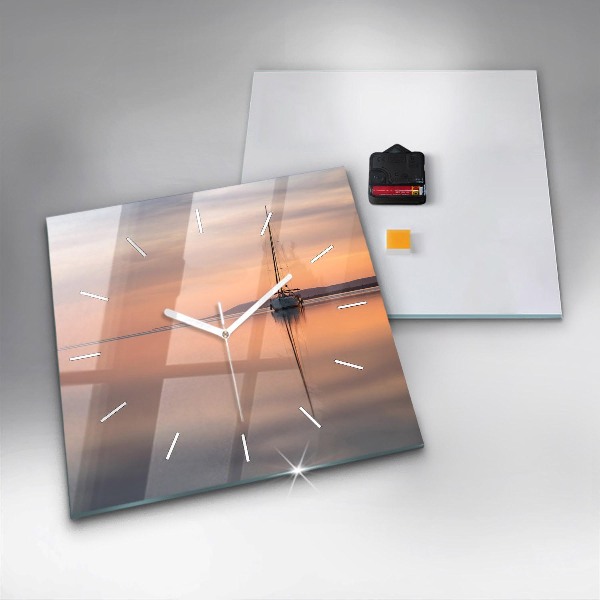 Square glass wall clock Lake Balaton USA
