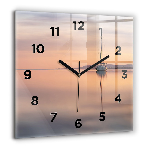 Square glass wall clock Lake Balaton USA