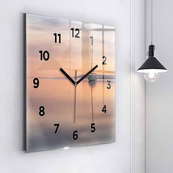 Square glass wall clock Lake Balaton USA