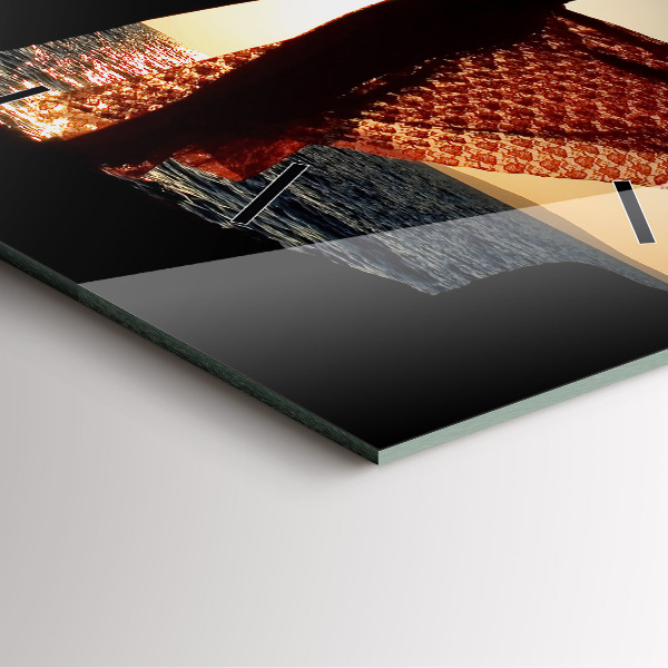 Square glass wall clock Spanish Dance at Sea