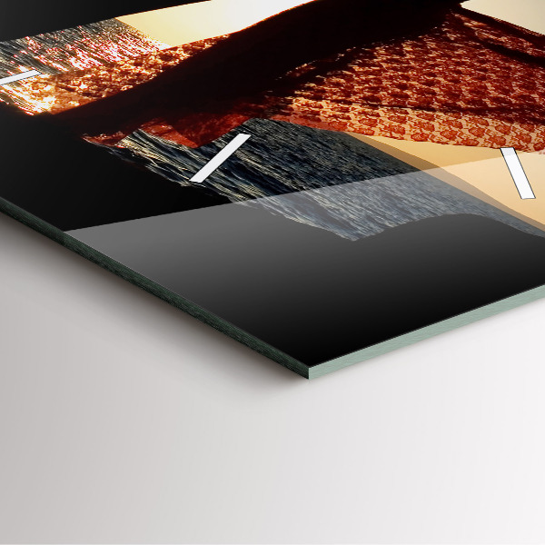 Square glass wall clock Spanish Dance at Sea