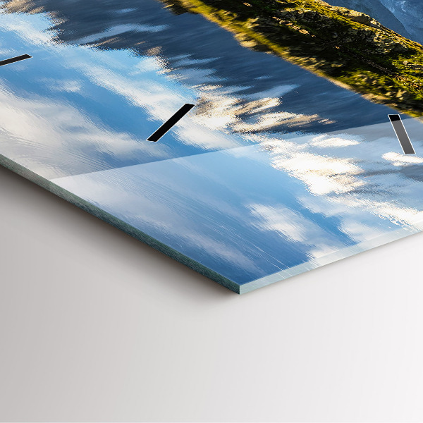 Square glass wall clock Chamonix Valley, French Alps